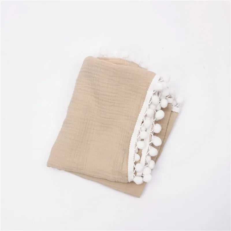 Organic Cotton  Baby Tassel Blankets