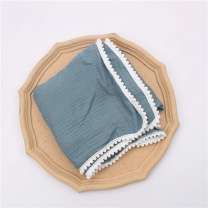 Organic Cotton  Baby Tassel Blankets