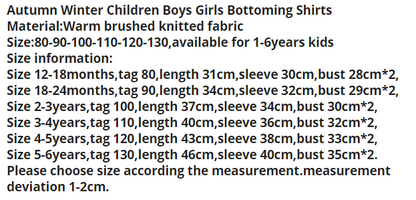 Boys Girls T-shirts Kids Tops Turtleneck